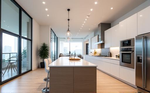 Cocina abierta moderna en Chamberí